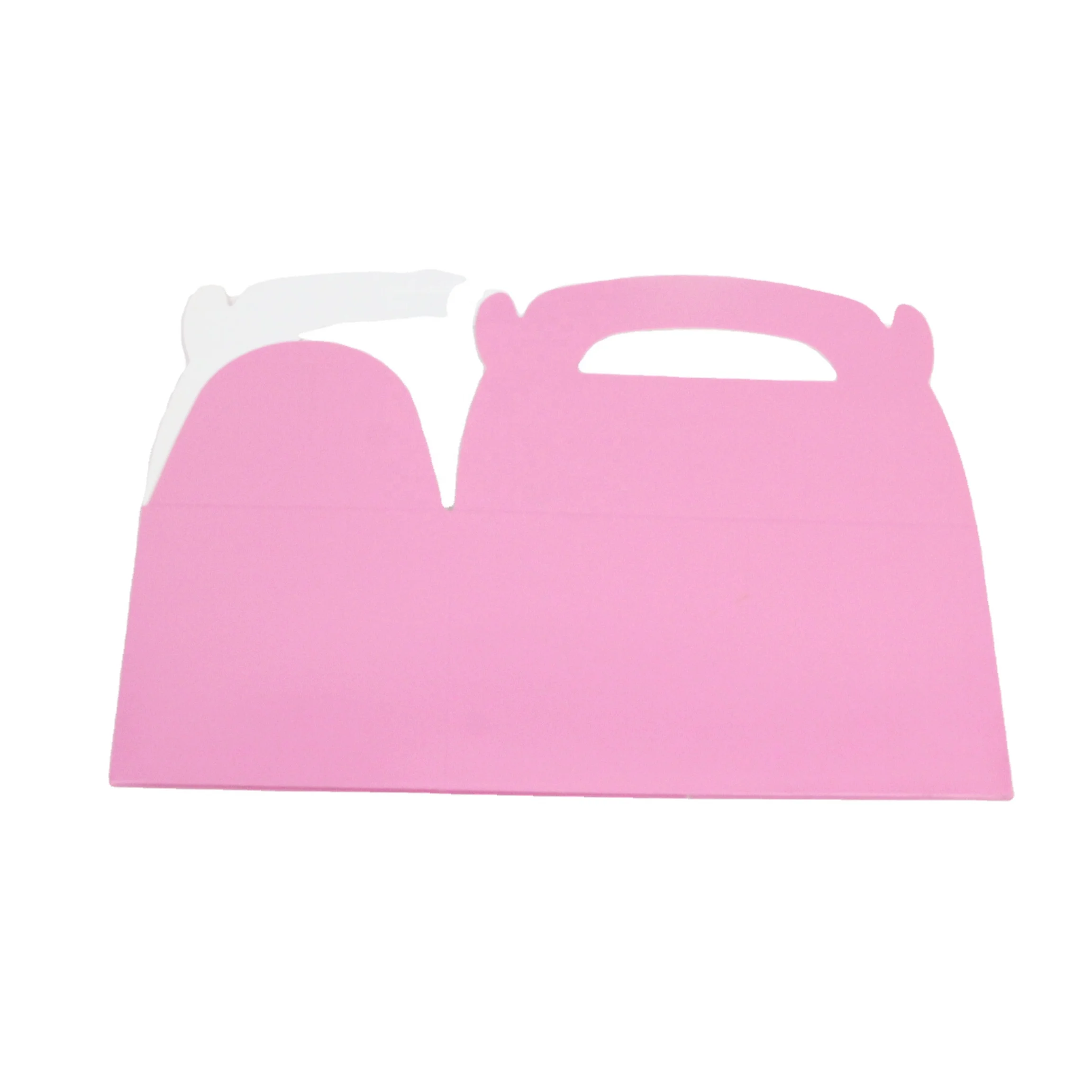 Custom Printed Logo Dessert Kraft Mini Cardboard Eco Friendly Biodegradable Box Dessert Paper Folding Packaging Box With Handle