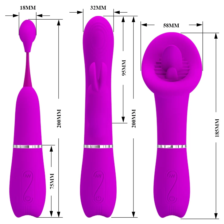 Pretty love Multifunctional Sex products Set can be replaced with three heads rechargeable women Masturbation vibrator