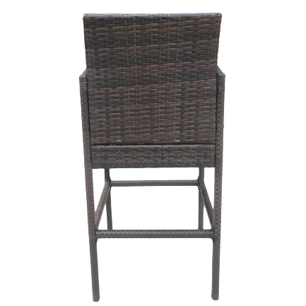 Home Outdoor Bar Stool Rattan Garden Furniture Bar Chair Set Patio Wicker Furniture