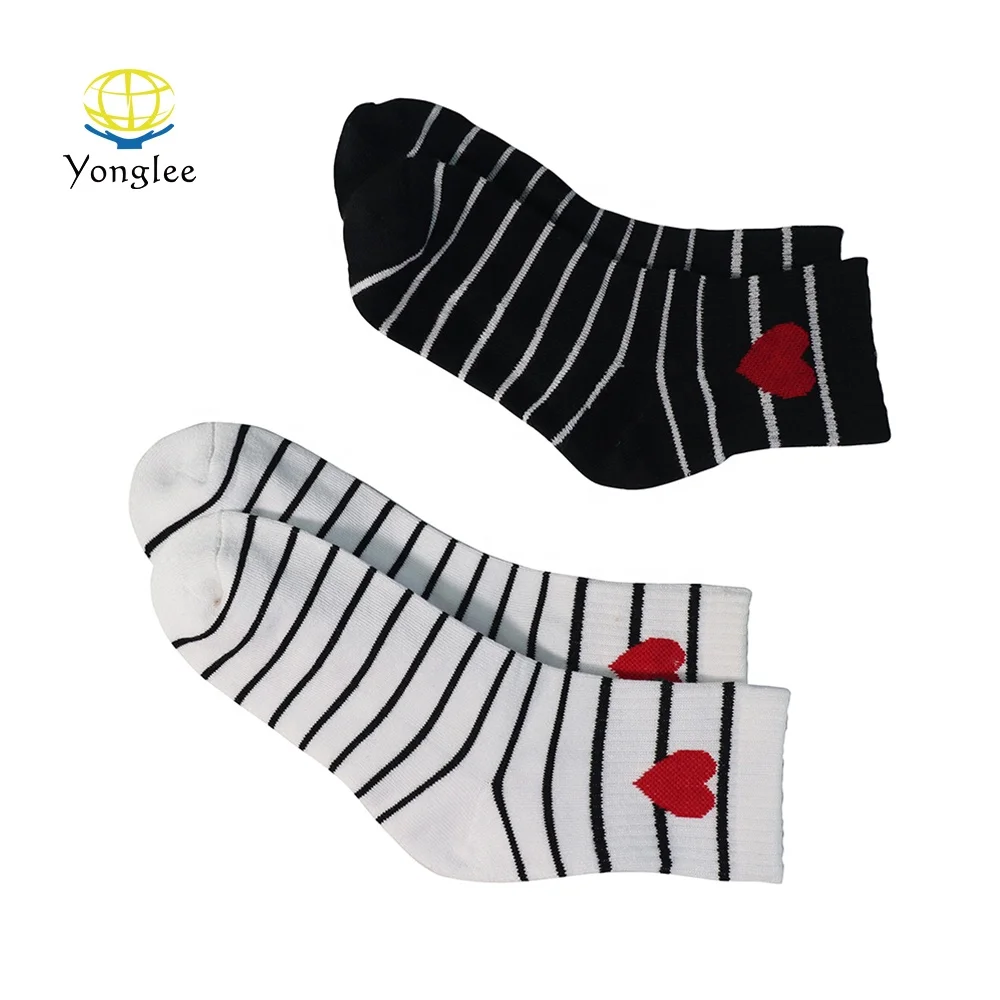 
Custom Anti-odor Bamboo Terry Foot Striped Unisex Crew Socks 