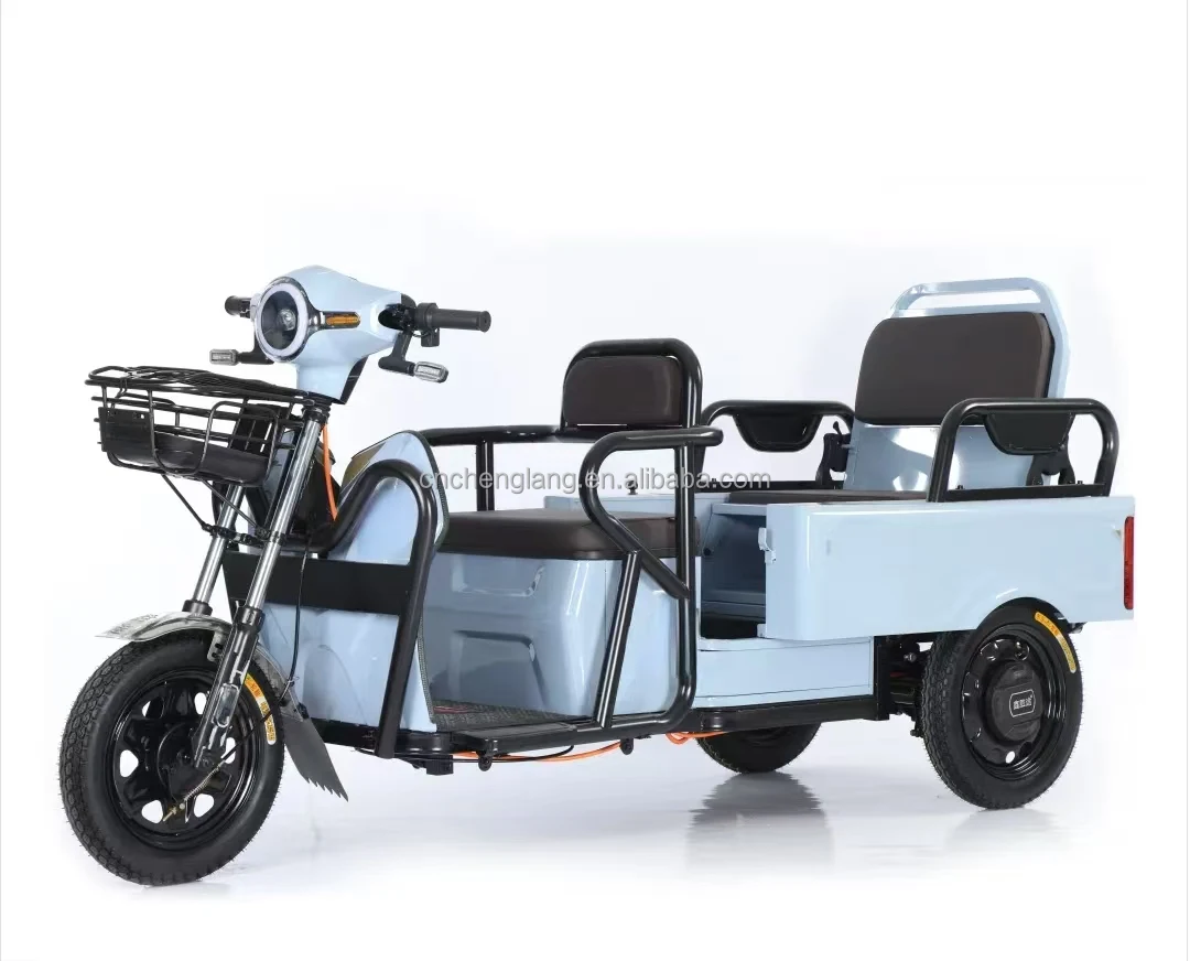 200kg Loading 3 Big Wheels 3 Seater Electric Tricycle Car with Passenger Seat