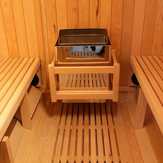 SMARTMAK 2-8 Person Outdoor Barrel Shaped Wooden Steam Sauna