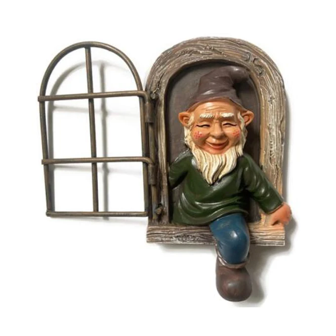 Outdoor tree hanging door resin figurine resin statue window sculpture garden decoration