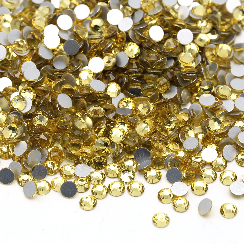 XULIN Light Crystal Topaz Color SS16 SS20 1400pcs/bag Glass Flatback Rhinestones For Dress Shoes