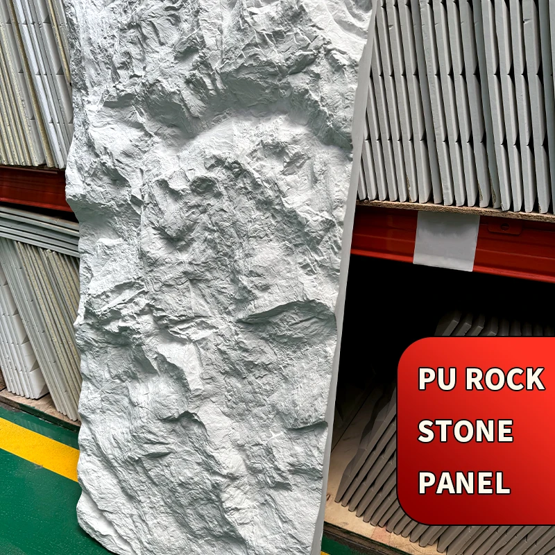 Pu stone panels Faux Artificial rock stone wall panel stone veneer waterproof exterior wall decor