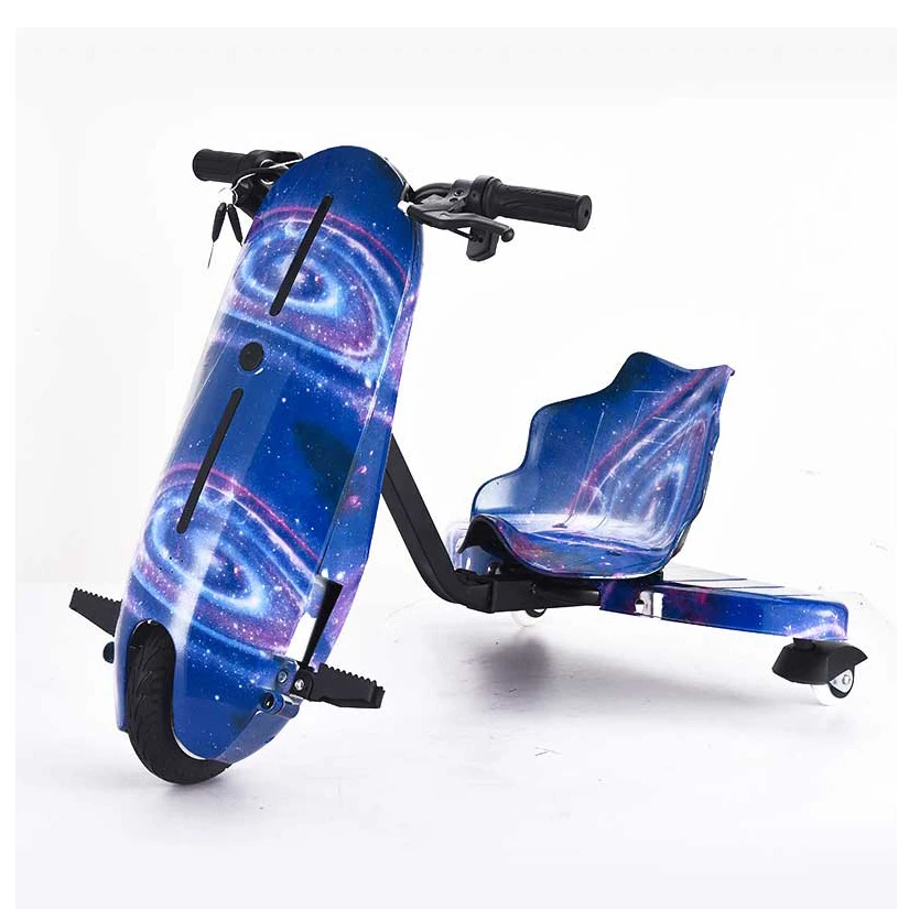 motorized electric drifting scooter trike for sale mini rc drift car with 3 PU wheels outdoor sports drifting trike scooter