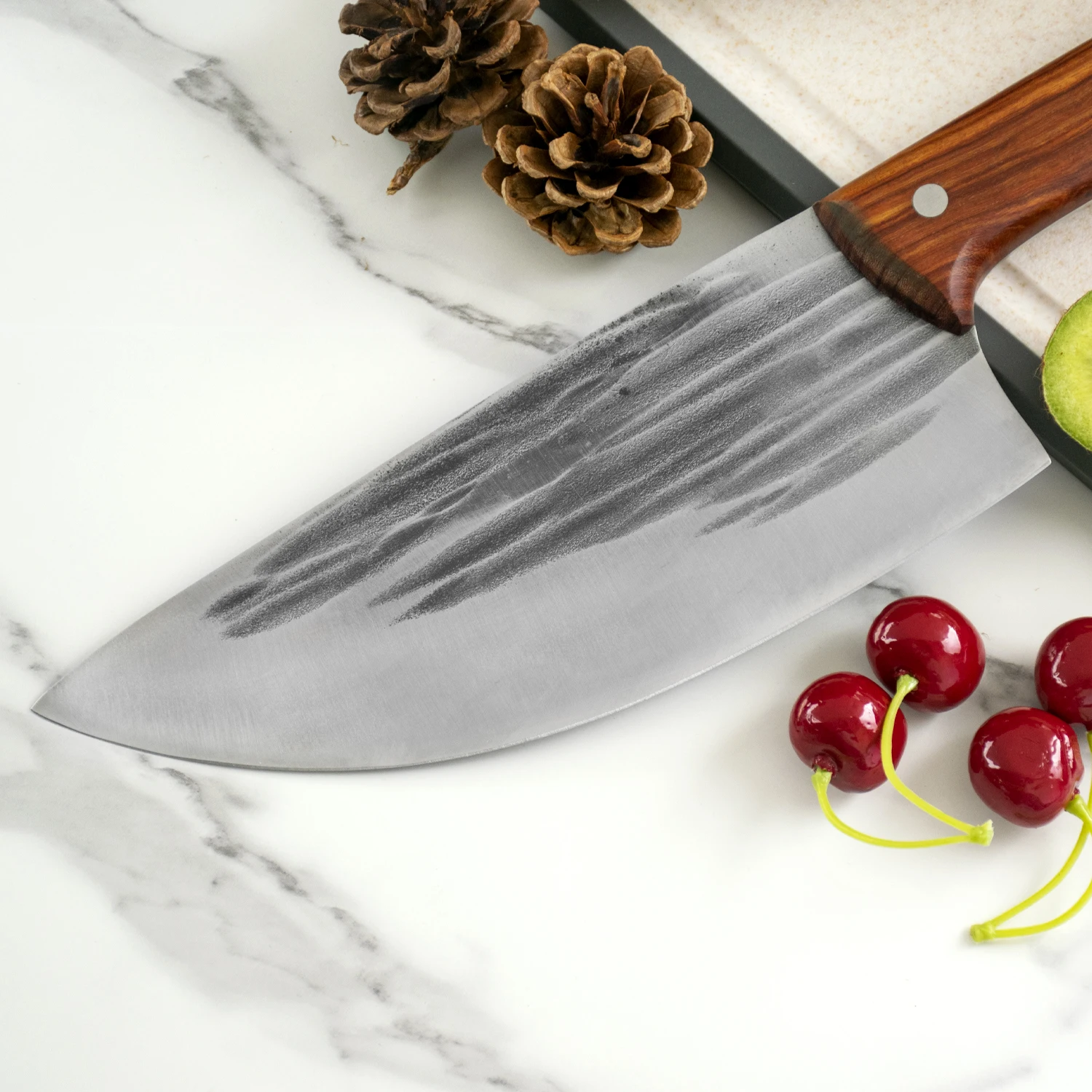 High Quality 7.5 inch Skarde Slaughter Cutter Cutting Steel Meat Cleaver Kitchen Knife Retro Butcher Knife Hand Forged Knife