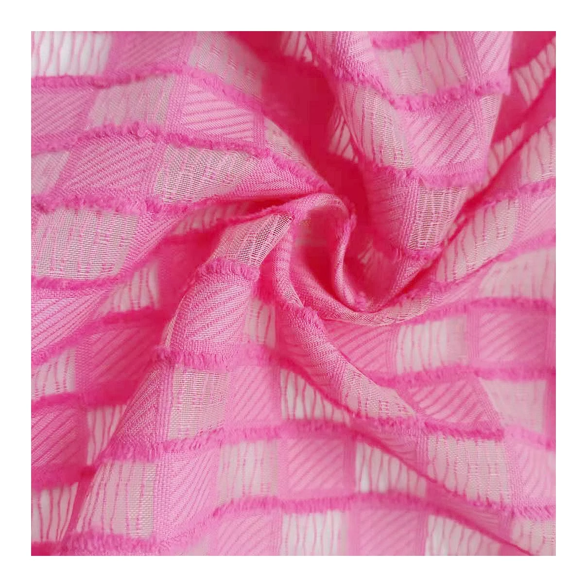 Hollow-out check nylon cotton cutting motif fabric voile organza swiss dot fabric for dress blouse