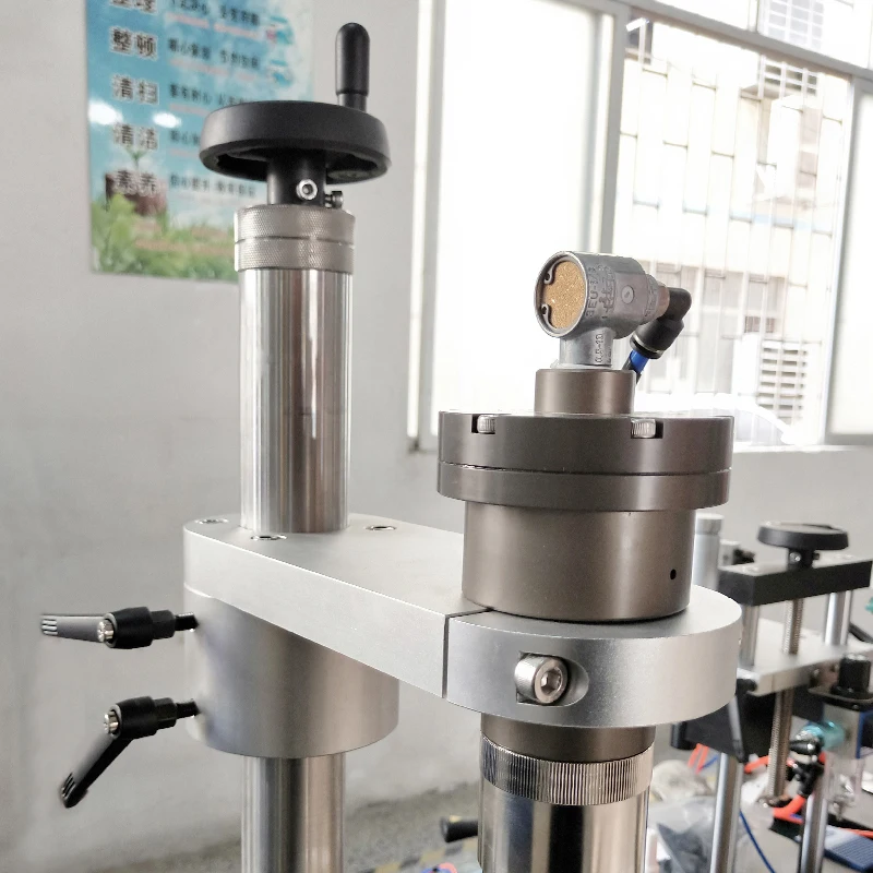 semi automatic pneumatic glass or plastic perfume bottle capping machine , perfume crimping sealer