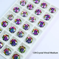 Factory Price Sew-on Crystal Rhinestones Flower Shape Flat Back K9 Crystal Glass Rhinestone for Garment Bags Shoes Accessories