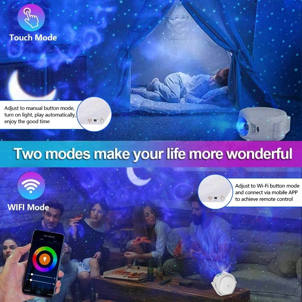  Умный Галактический проектор Biumart Alexa с бесплатным логотипом многоцветный светодиодный ночник космическим звездами и небом