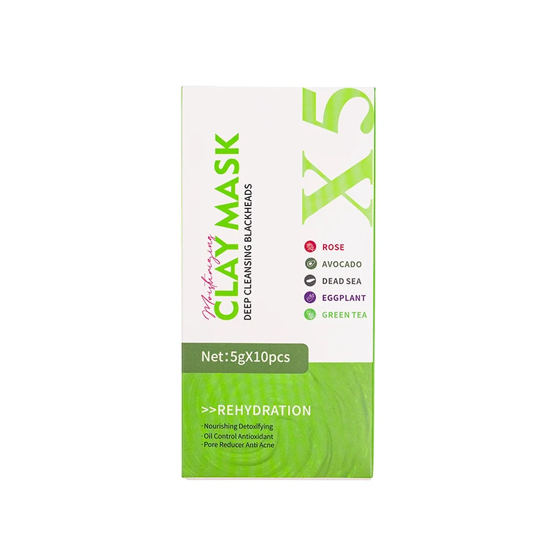 Private Label Portable Fruit Plant Blackhead Remover Clay Mask Deep Cleansing Mud Clay Face Mask
