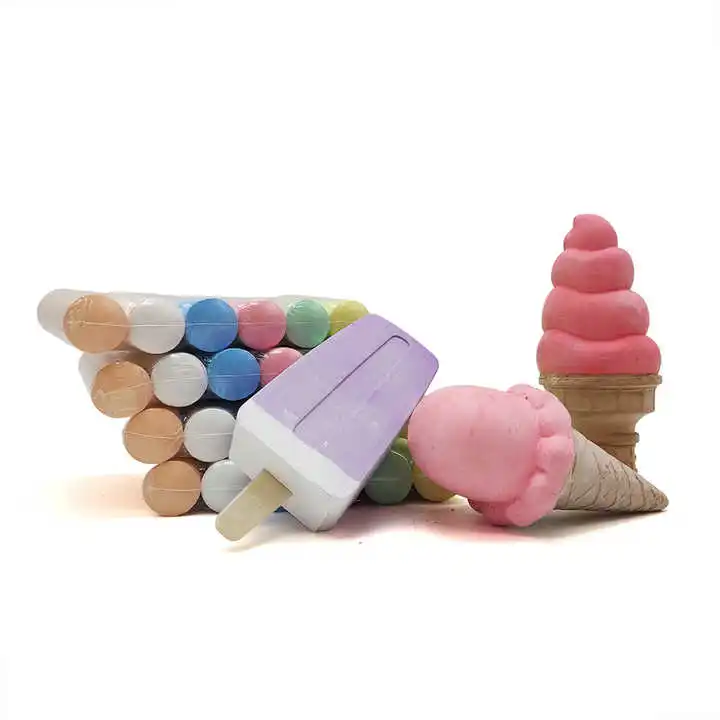 27pcs Ice Cream Sidewalk Chalk Set Jumbo Colored Chalk Gypsum & Calcium Material for Writing