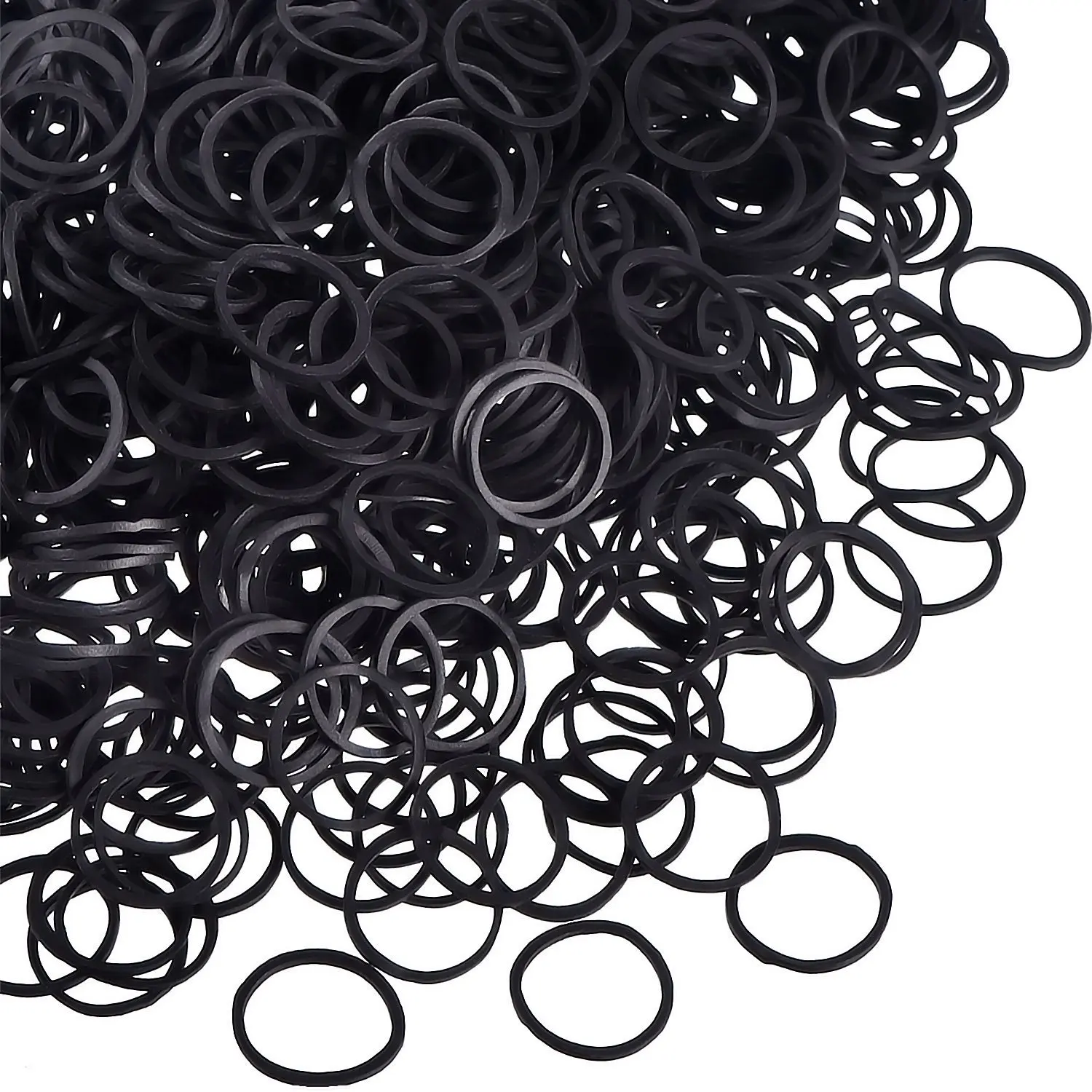 
1000 Mini Rubber Bands Soft Elastic Bands for Kid Hair Braids Hair (Black) 