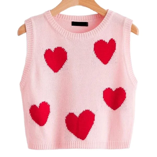 FYB Custom Sleeveless Plus Size Women Pullover Knitwear Knit Cable Crop Sweater Knitted vest Top