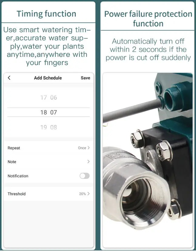 WiFi Electric Ball Valve Wireless APP Remote Control DN8~DN32 High Temperature Resistance Long Life Water