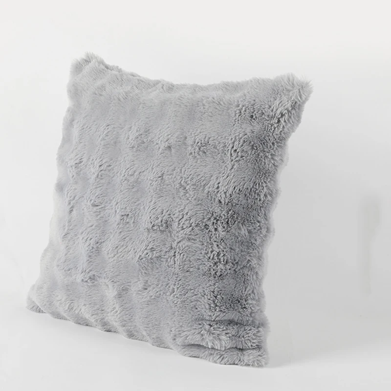 Luxury Fluffy Pillow Cases Soft warm Faux Fur Pillow Cover Throw Pillows Home Decor Faux Rabbit Fur modern Cushions Cover