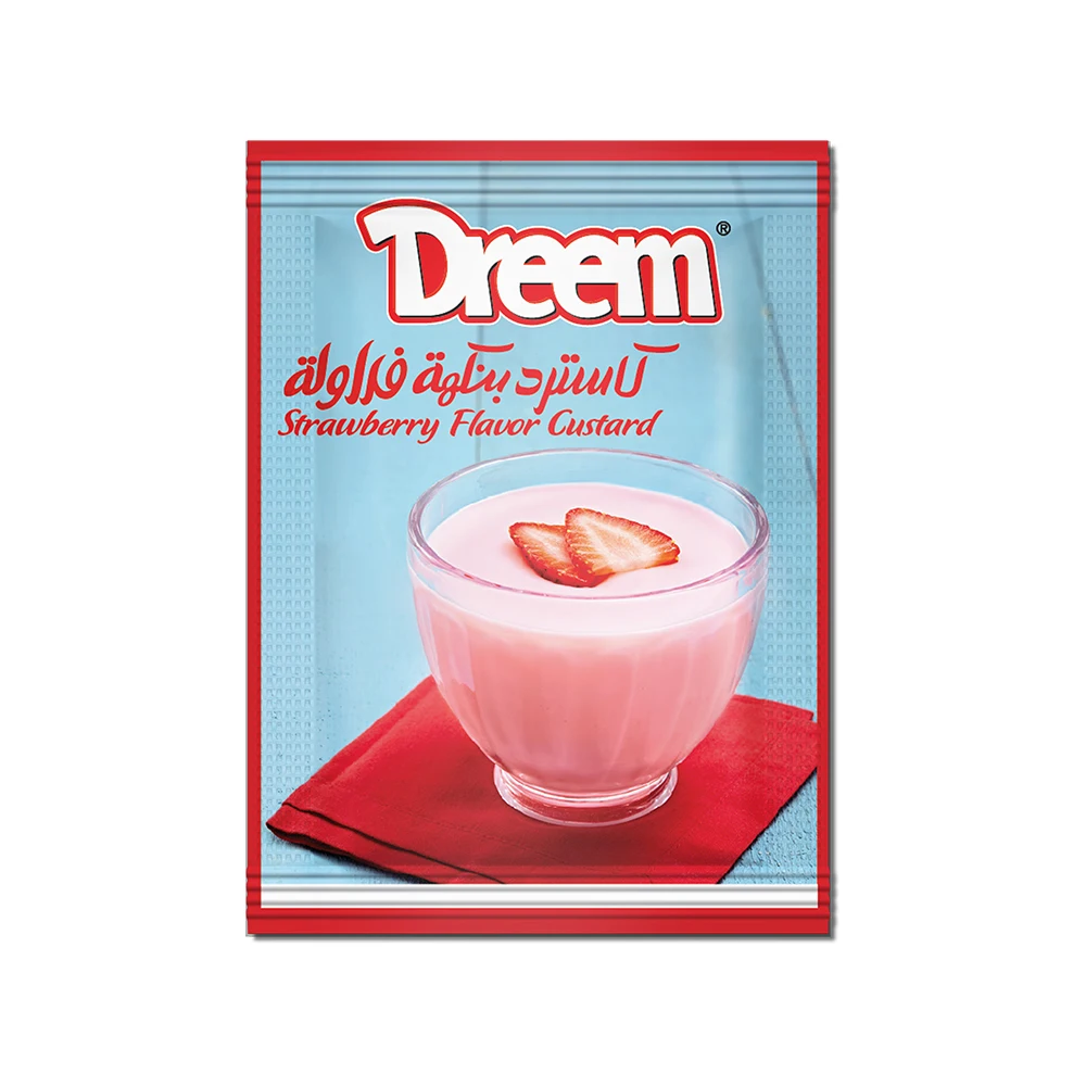 Egypt Halal Snack Bakery Ingredients Custard Powder Dessert Chocolate Strawberry Vanilla Falvor Instant Custard Powder