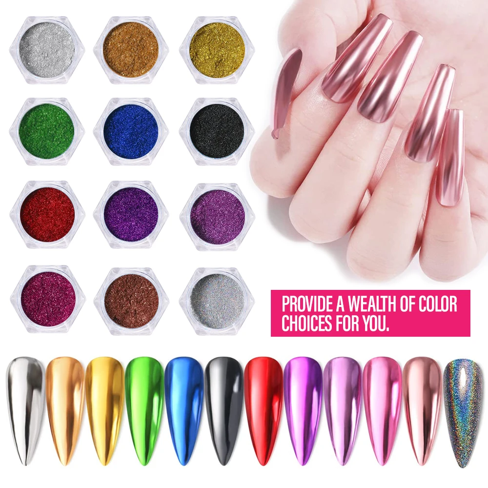Chrome Nails Mermaid Powders watercolor Mirror chrome Pigment for nails