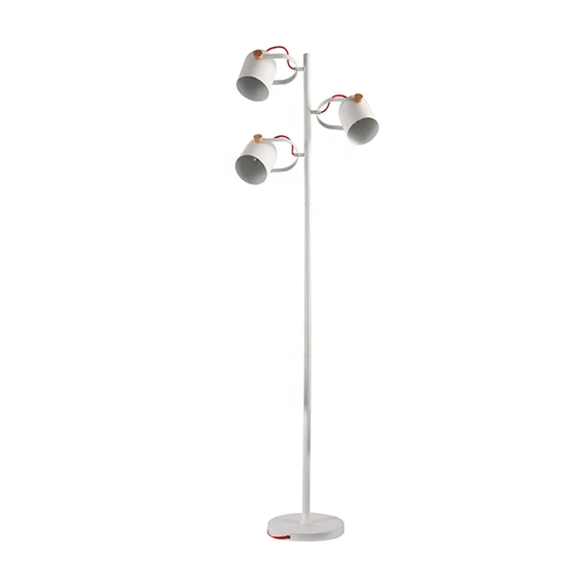 
Professional design iron and wood e27 3*60W floor lamp for Residential 