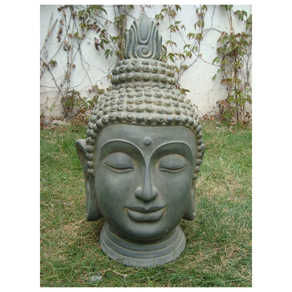 Factory Hot Sales Mgo Stone Modern 3d Art Sculptures Outdoor Garden Ornaments Buddha Head Sculpture