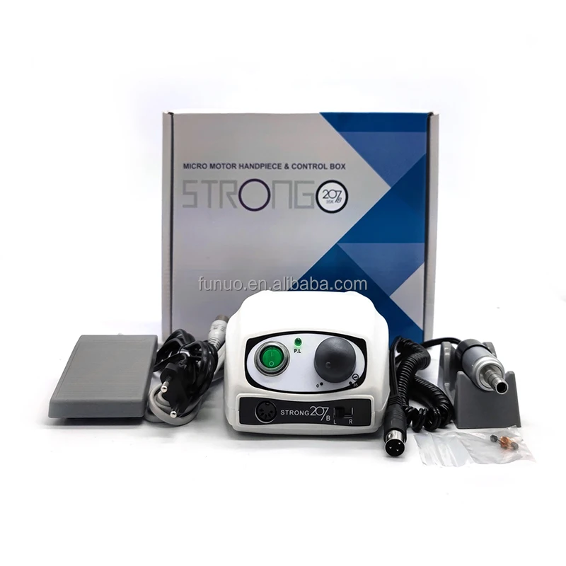 Dental Lab Micromotor Strong 207 207b Nail Drill Micro Motor Hair Transplant Machine 35000rpn With E Type Handpiece