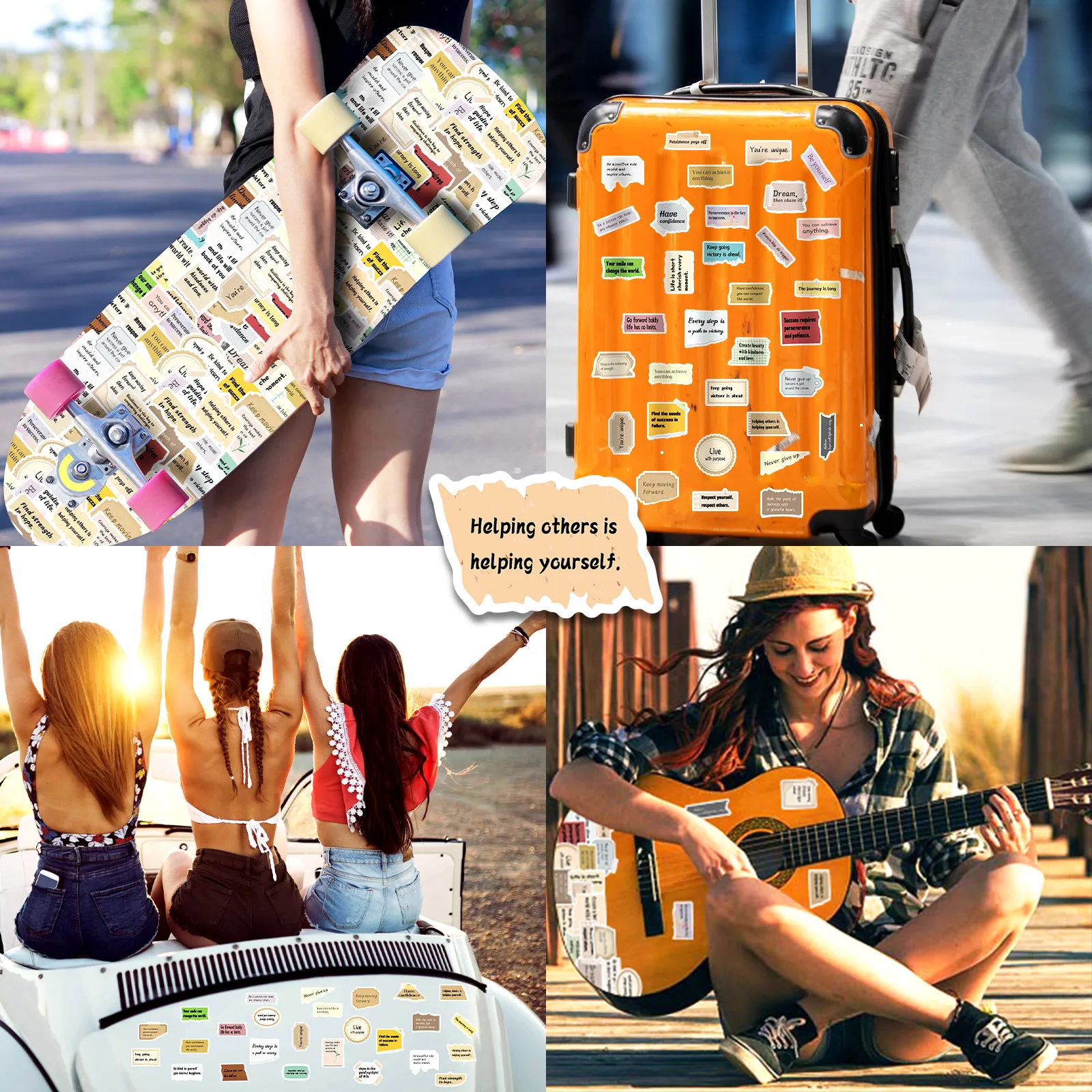 SERIES 3 : Creative Stickers, 50pcs,  Cute, Waterproof for Laptops,  Water bottles,  Luggage, Cars,  Gift Favors & Decor
