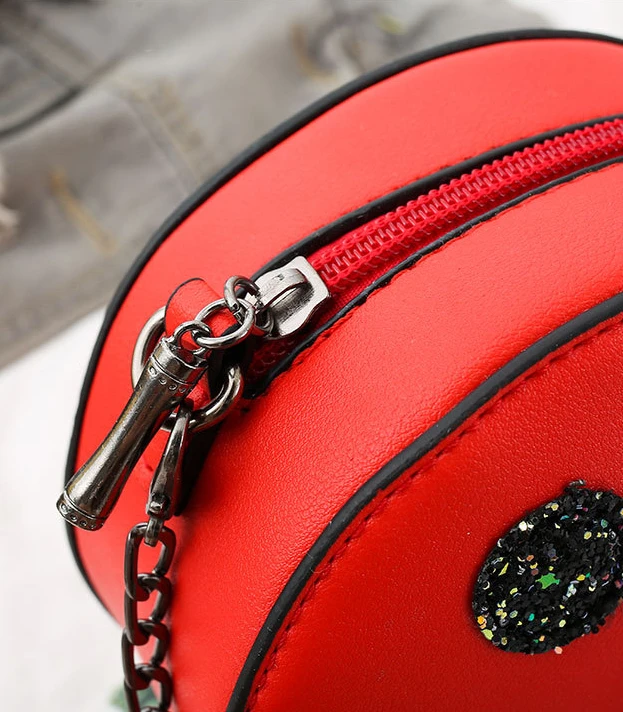 
New one-shoulder small round bag Cute girl cross-body bag Cartoon accessory zero wallet 