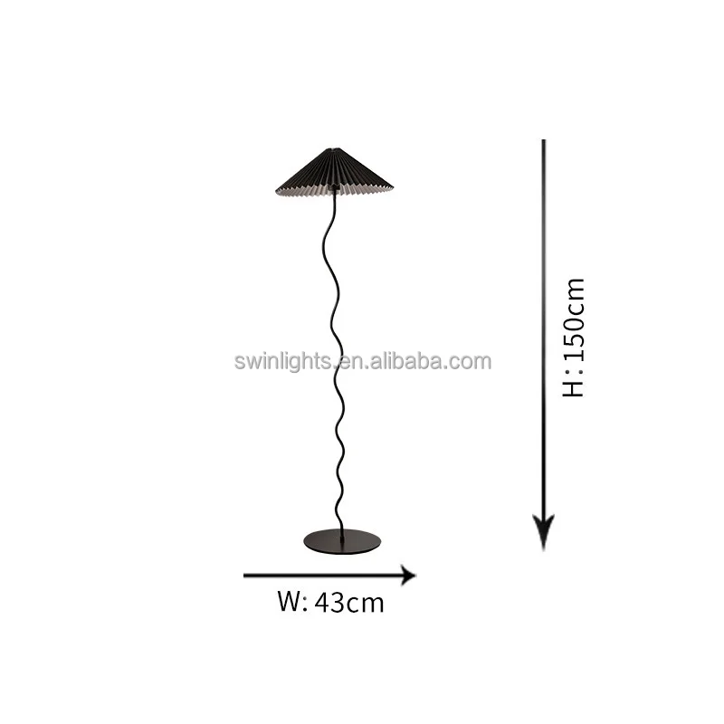 Nordic floor lamps standing medieval style Danish design pleated hotel floor lamp