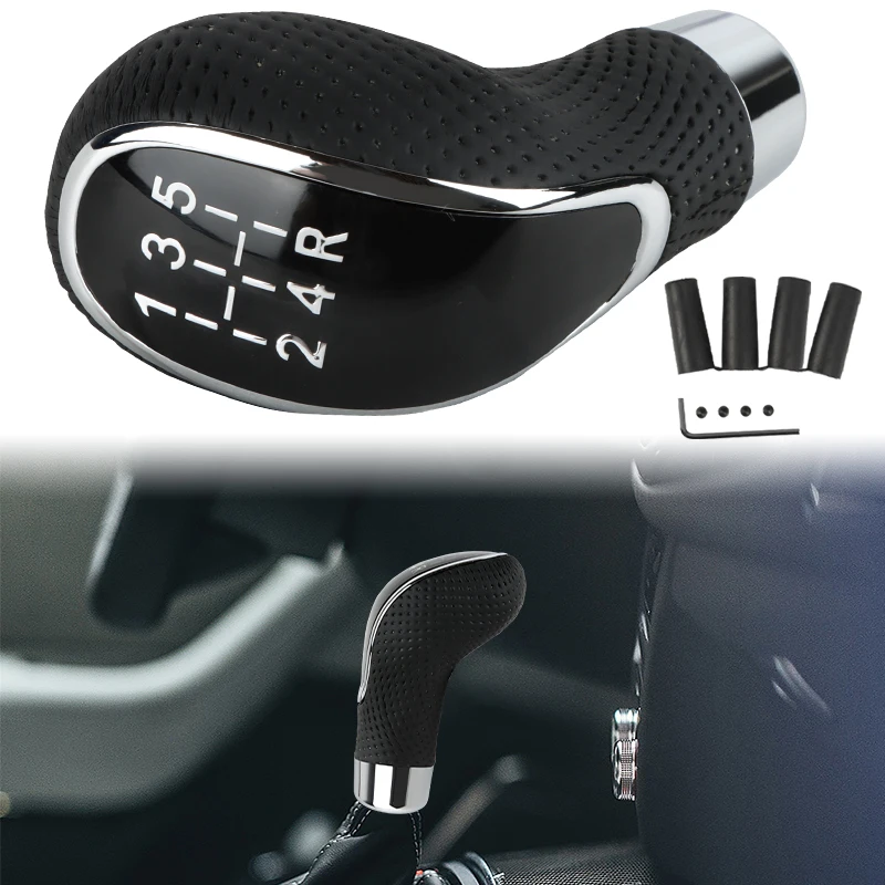 Car Shift Gear Knob Custom Car Parts Universal OEM 5 speeds pvc+aluminum alloy red black dark blue