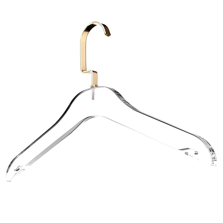 Non Slip Clear Rack Acrylic Coat Hanger Easy to Handle Clear Acrylic Clothes Hanger Sleek Modern Closet Look