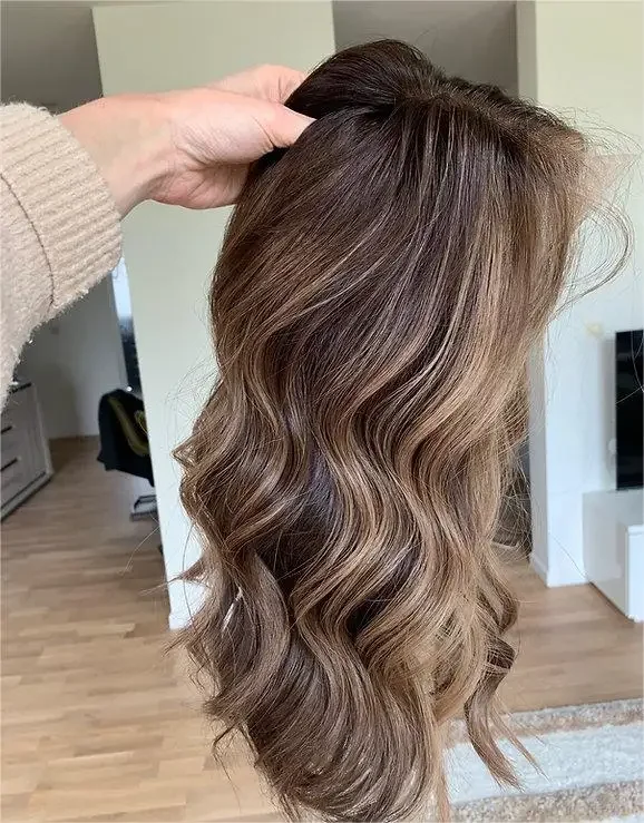 Super Natural Raw Quality Ash Brown Medium Length Glueless Virgin Russian Cuticle Human Hair Lace Front Wigs Double Drawn
