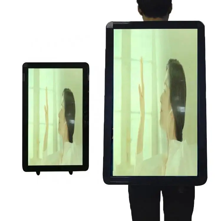 Digital signage ultra-thin  27 inches Android Outdoor walking Backpack LCD advertising player