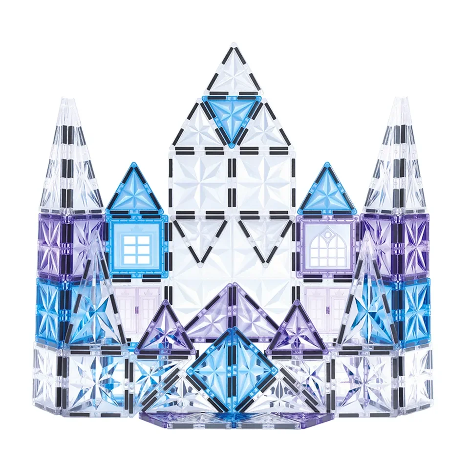 Certified CE/EN71/ASTM New Transparent Magnetic Tiles and Building Blocks Sets Plastic Material with Magnetic Paint