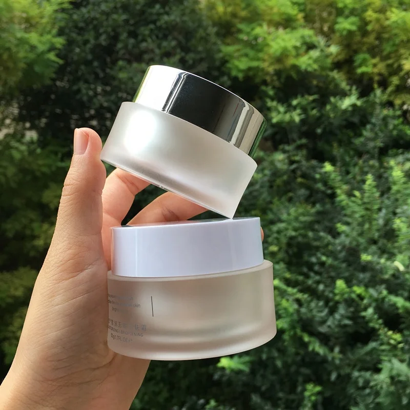 cosmetic packing 50ml 60ml matte frosted cream jar matte black 2oz acrylic double wall plastic jar for skin care
