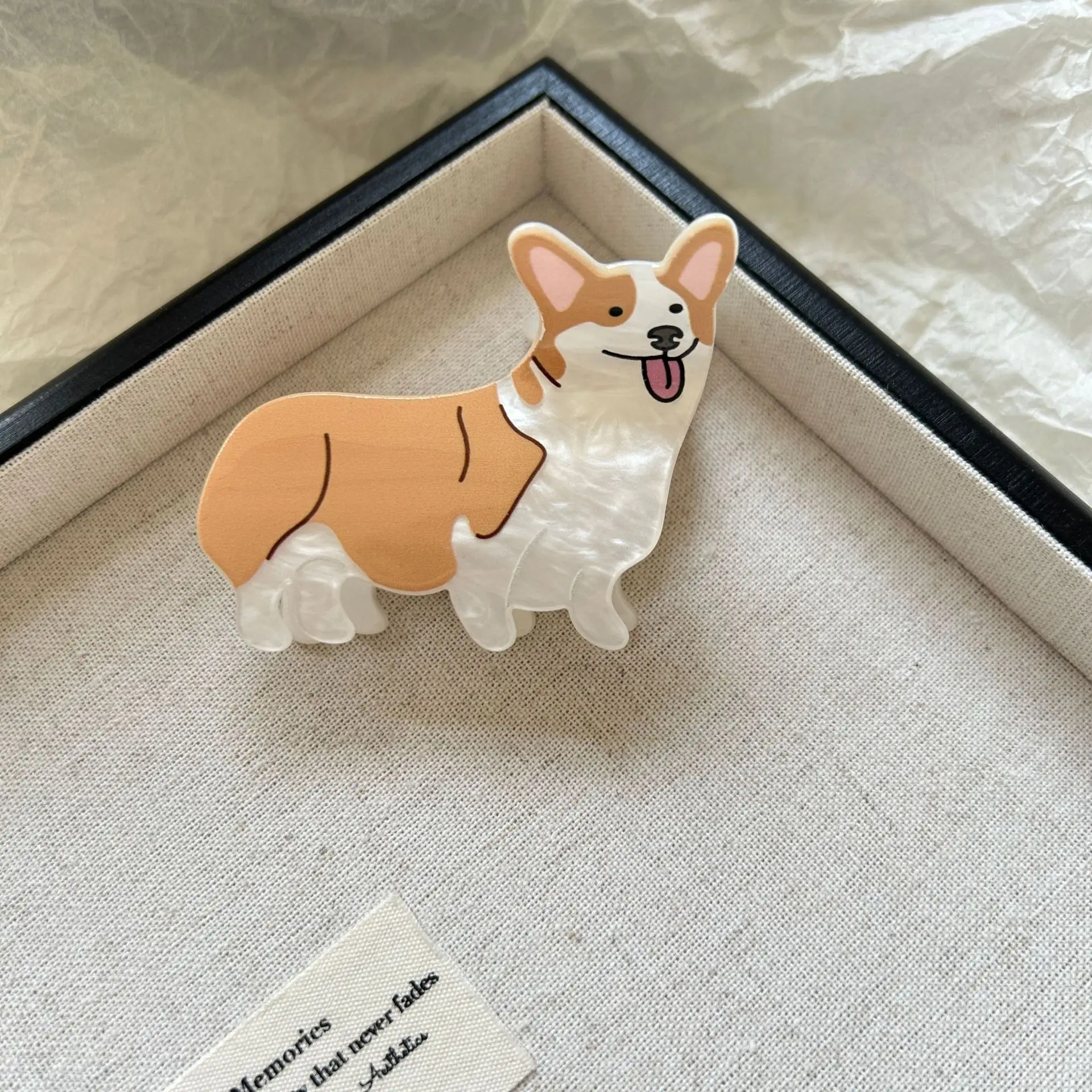 YANYE Cartoon Puppy Cute Corgi French Bulldog Small Dog Acetate Acrylic Shark Grabber Girl Hair Accessories Claw Clips Hairpins