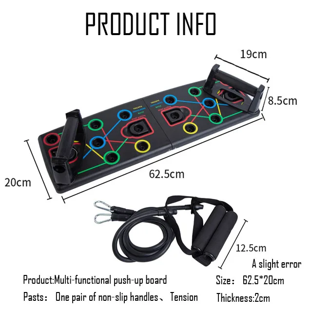 
High Quality Power Bodybuilding Press Pro Push Up Board with Resistance Bands 