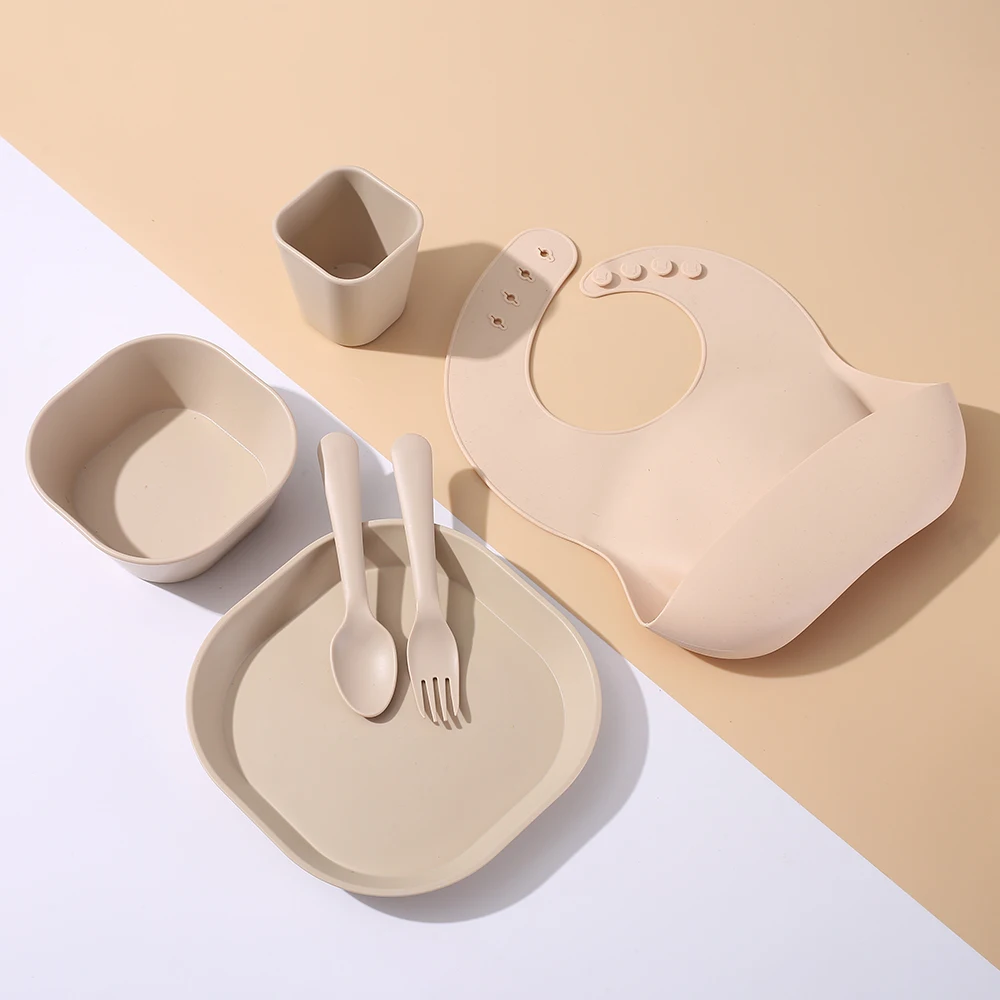 Wholesale Custom  Baby  Feeding Tableware Set Bpa Free Silicone Baby Feeding Set Baby Feeding Eating Set