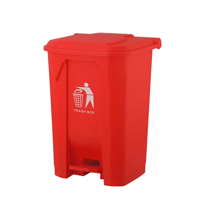 Пластиковые 50 л отходы наружный полипропилен HDPE экологически чистый мусорный контейнер колесная педаль для хранения мусора