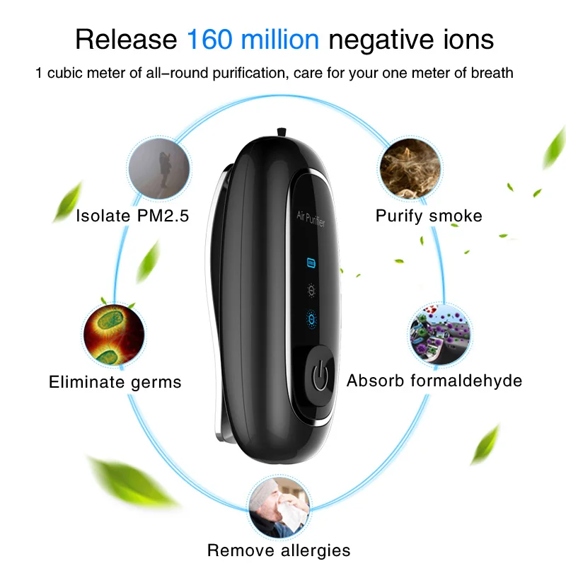 Portable New Design ionizer Ultra Virus Killer Pm 2.5 Sterilizer Air Purifier With Hepa Filter