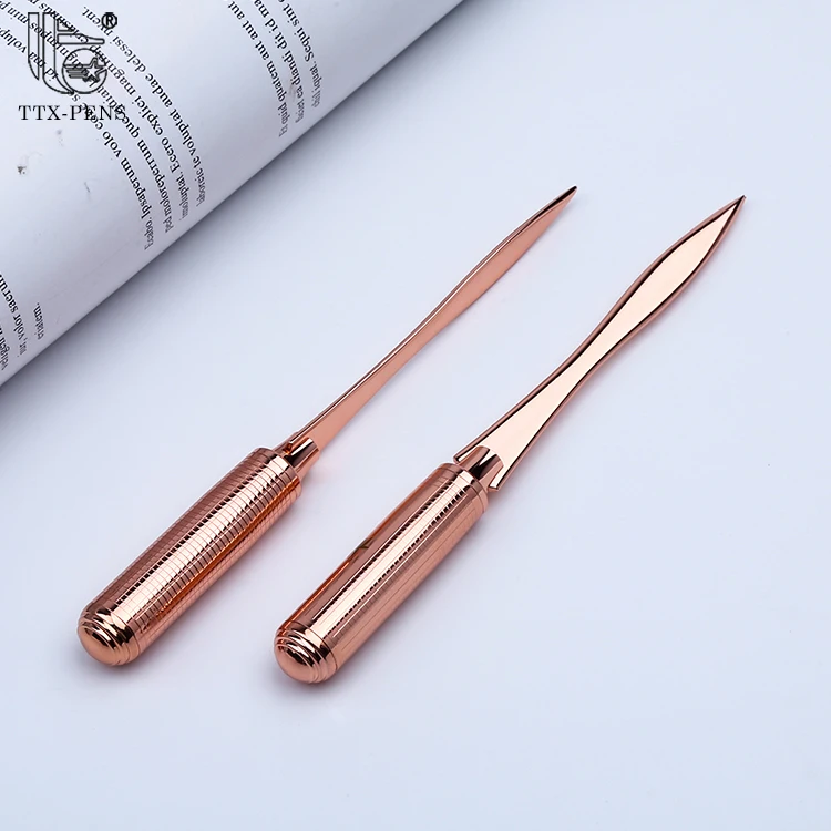 Пользовательский милый мультяшный Золотой металлический нож для разрезания конвертов, Открыватель почтовых отправлений, нож для открывания писем