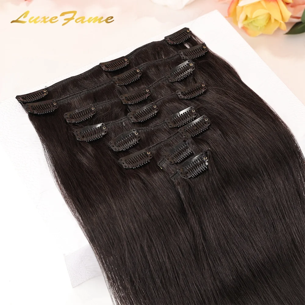 Wholesale Russian Hair Extensions Wefts,Seamless Human Hair Clip In Raw  Hair Extension,One Piece Clip In Human Hair Extensions