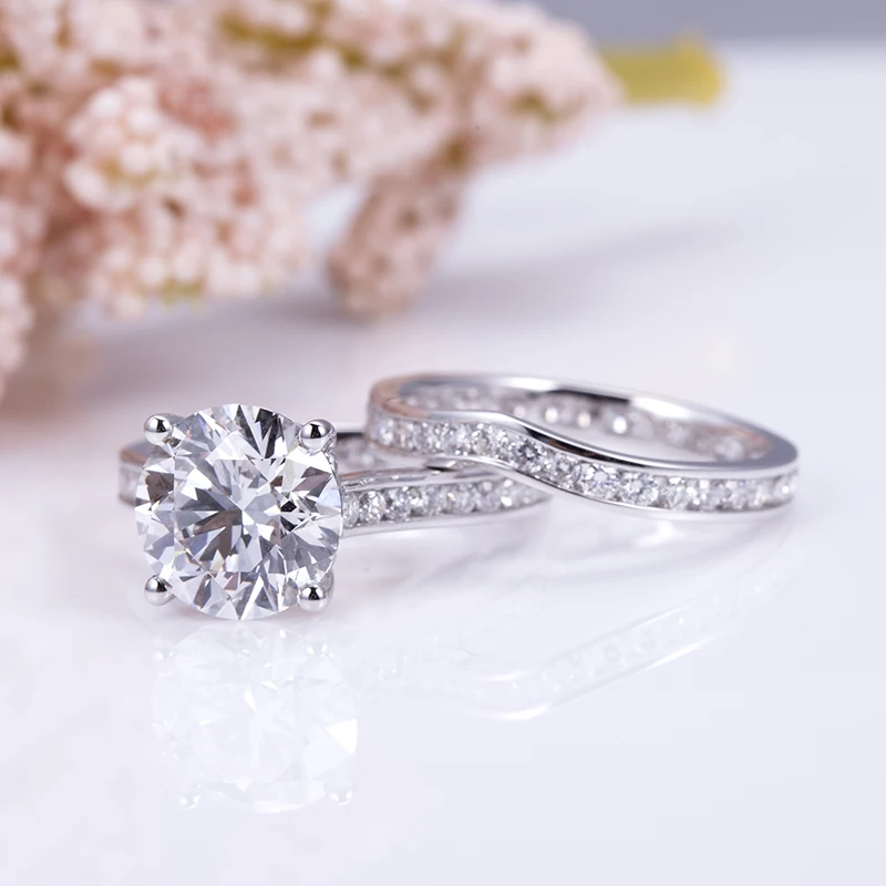 Factory Wholesale Price real 18K gold jewelry 3CT lab grown Diamond Engagement Ring Wedding Ring