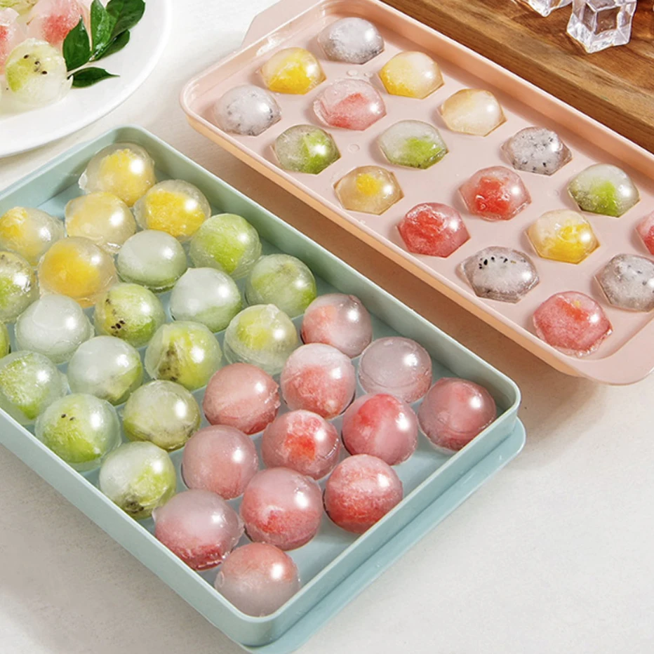 Kitchen Plastic Molds Ice Tray Round Ball Ice Cube Makers DIY Ice Cube Mould for Home Bar Party