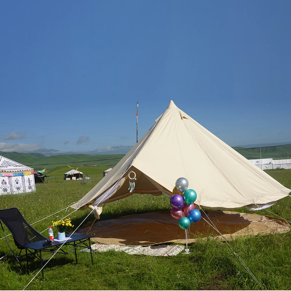 Waterproof Hunting Glamping Canvas Camping Tent Family 3M