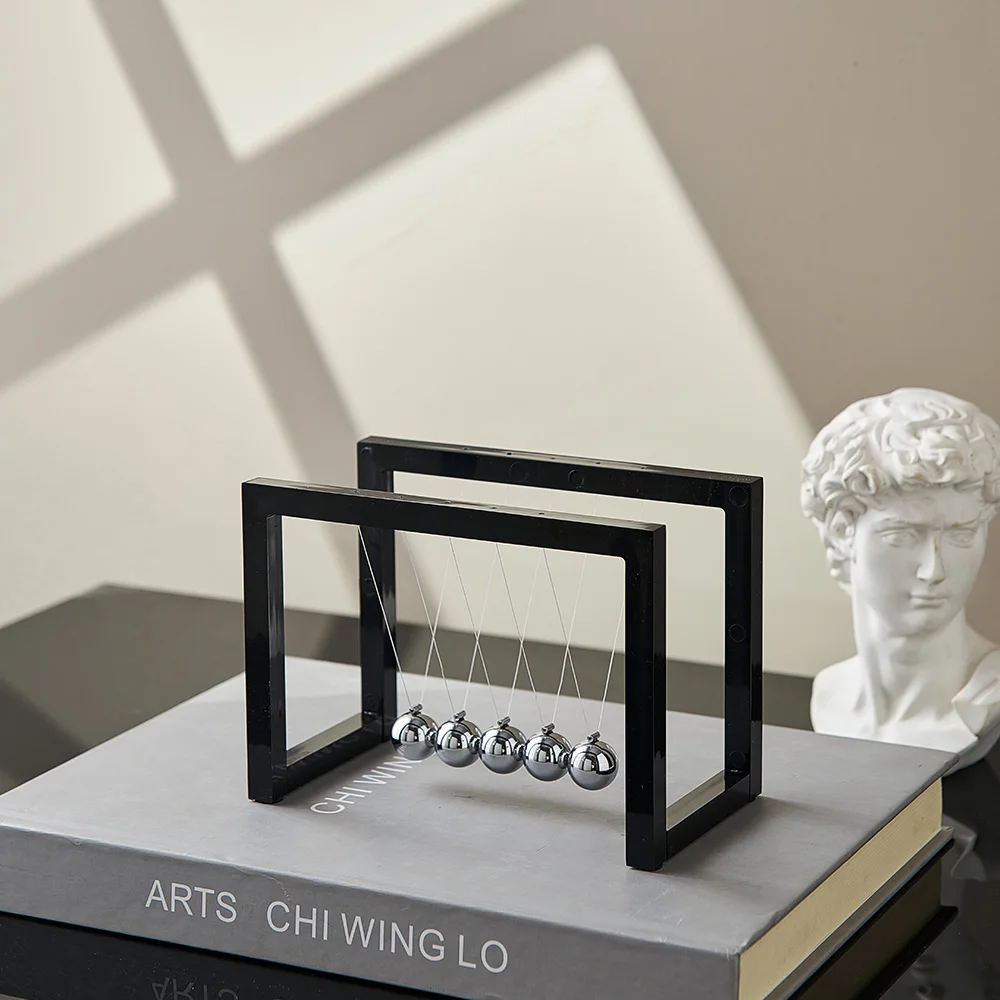 Nordic Office Decoration Metal Luminous Newton Pool Black Base Ornament