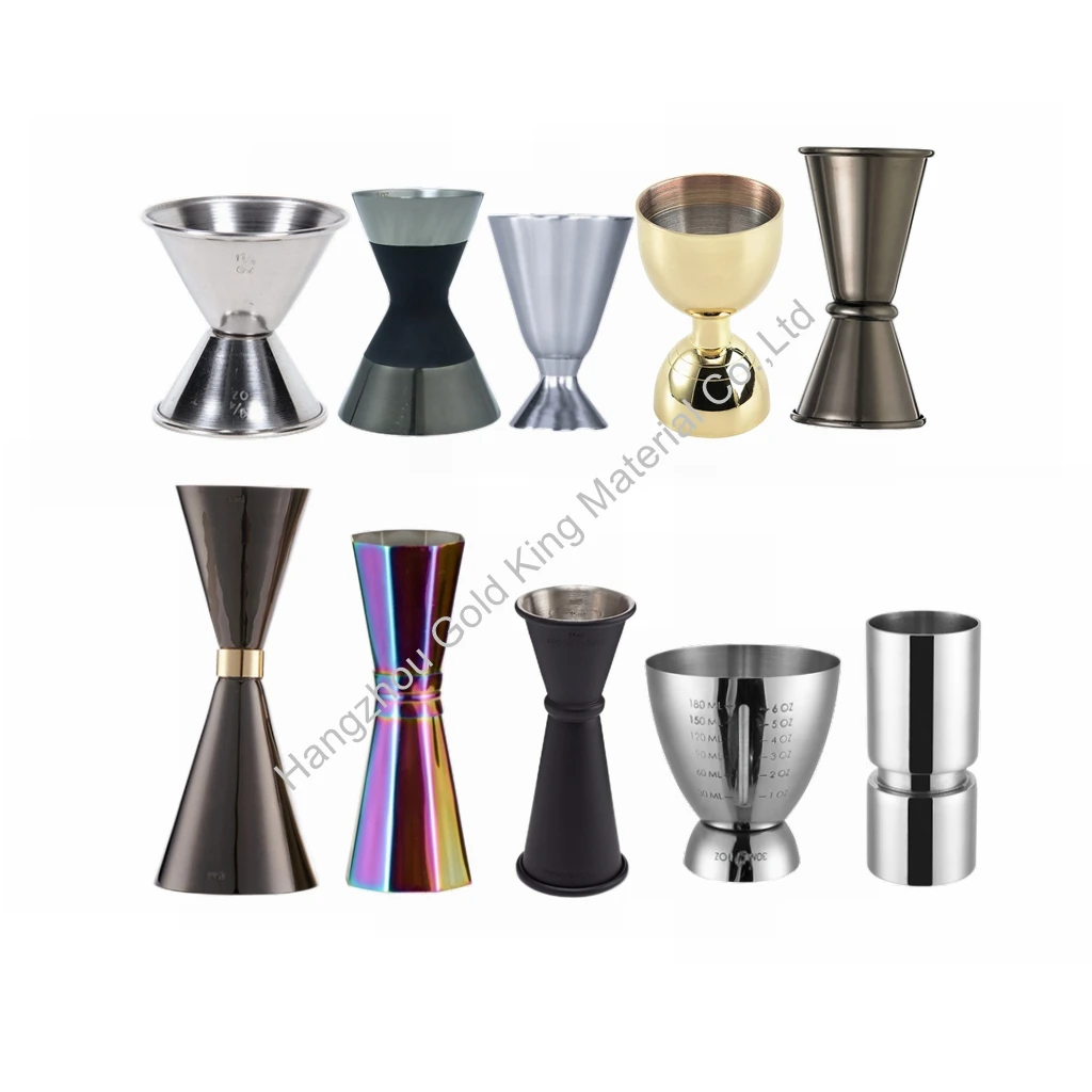 Food Grade 0.5oz/1oz 1oz/2oz Japanese Style Bar Jigger With Measurement Stainless Steel 304 Slim Ring Vodka Gin Cocktail Jigger