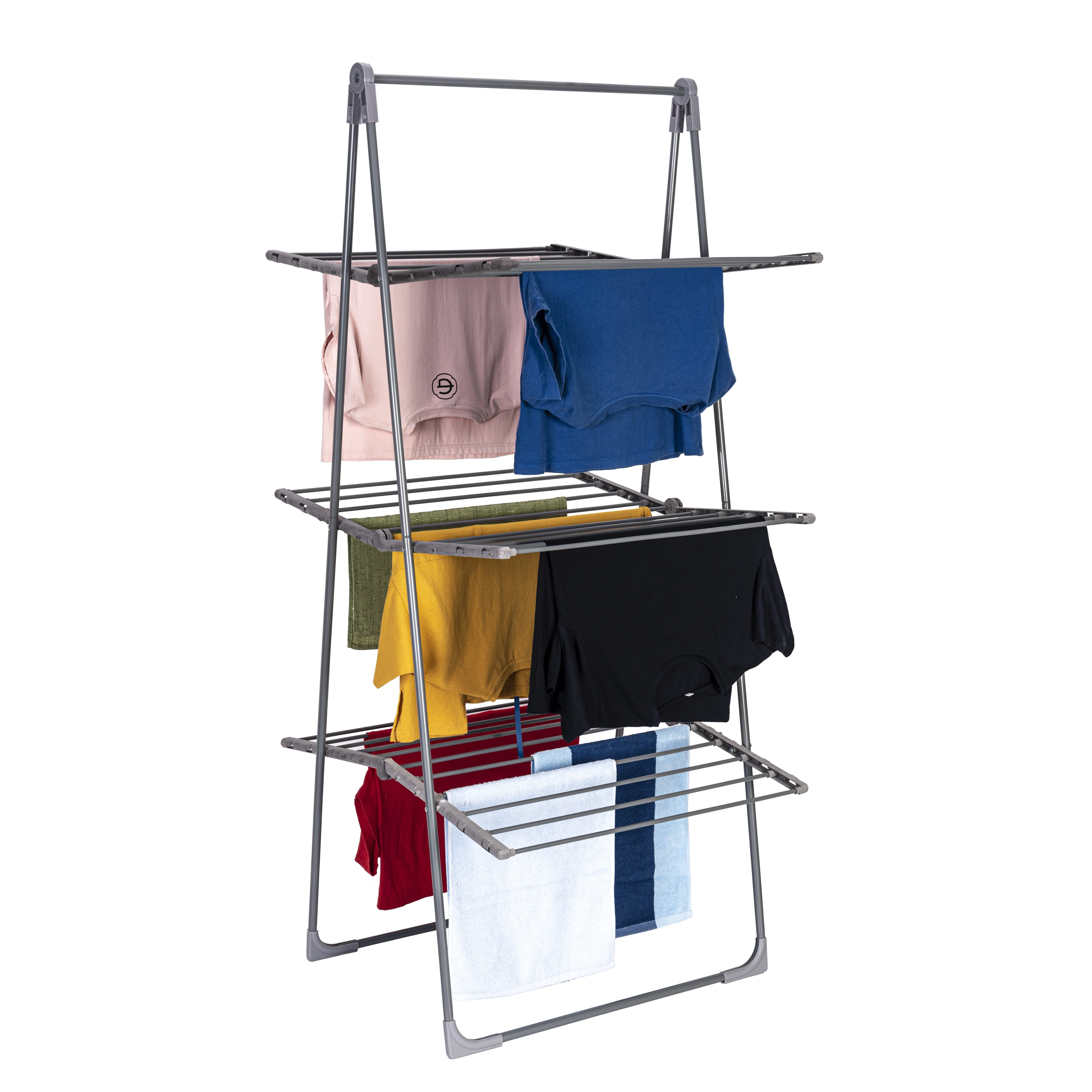 3 Tier Folding Cloth Drying Rack With Shelves Dryer For Clothes Hanging Cloth Rack