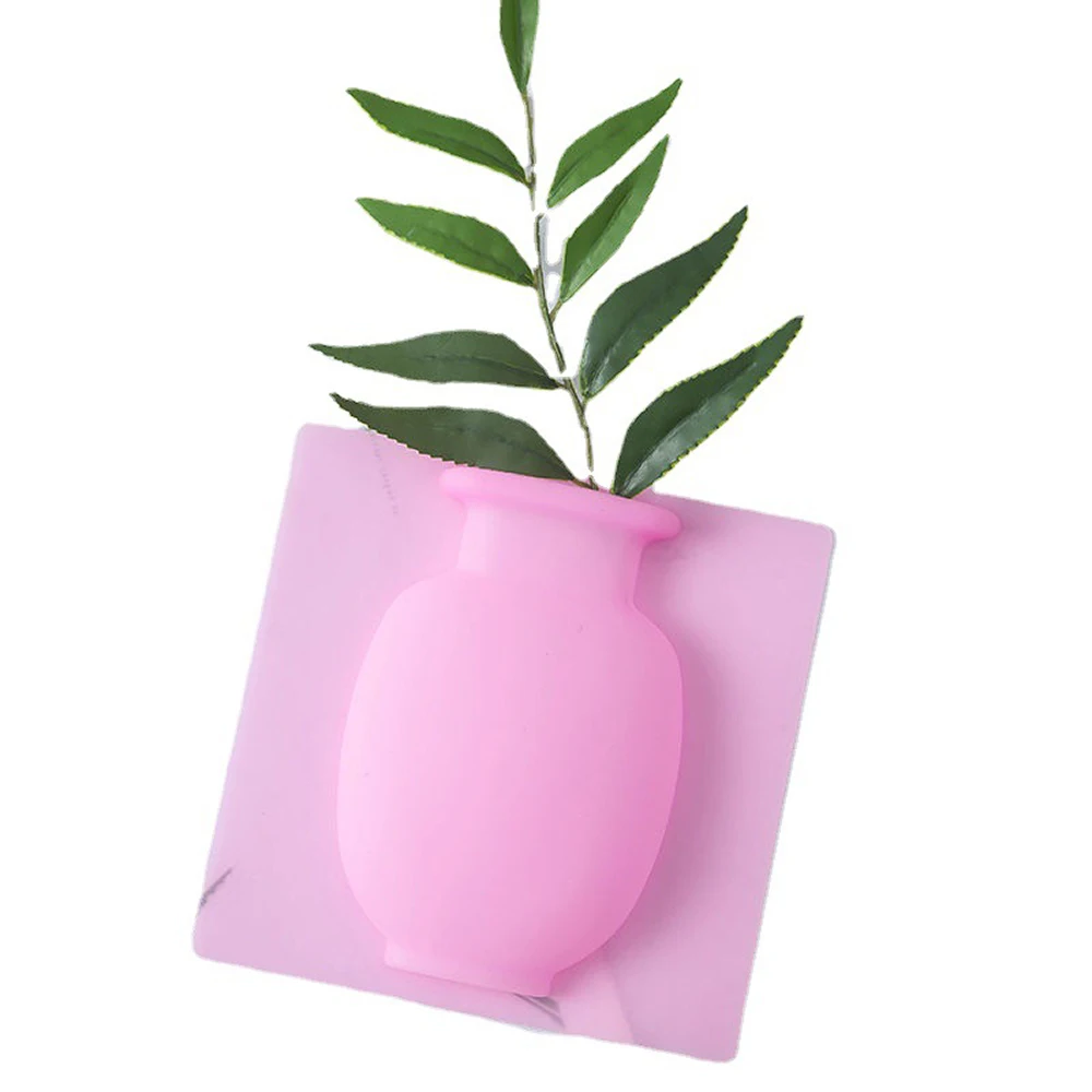 Removable Self-Adhesive Creative Wall Hanging Silicone Magic Vase refrigerator sticker vase