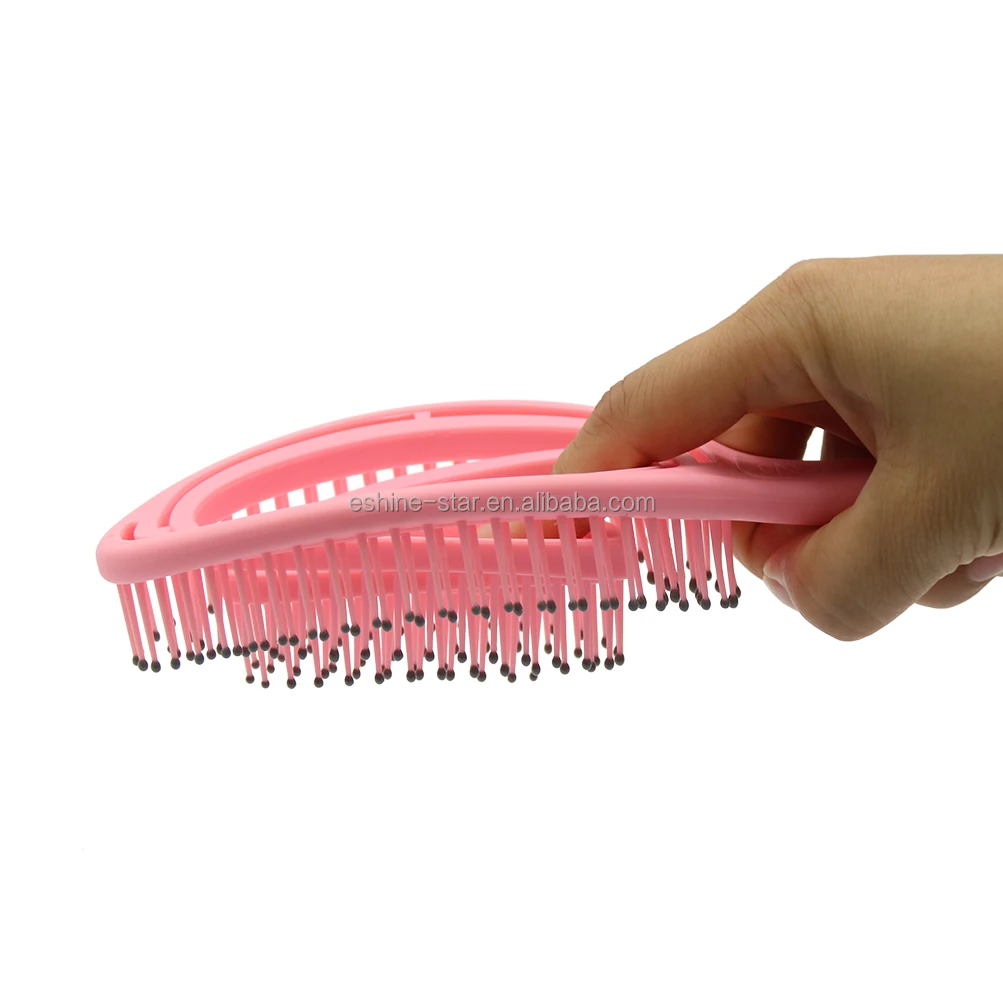 Private Label Hot Selling Detangling Hair Brush Plastic Handle Styling Vent Design Hair Brush for Wet and Dry Hair